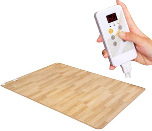 Laohucai Tapis Chauffant électrique Grande Surface,Tapis de Sol Chauffant avec température et minuterie réglables,pour Animaux de Compagnie, pour Le Yoga, Le Salon ou la Chambre à Coucher(B,50x60cm)