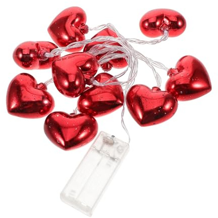 BESTYASH Romantische LED Herz Lichterkette mit Roten Leds Flexible Kupferdraht Dekoration für Valentinstag Schlafzimmer Fenster Party und Outdoor Nachtlicht