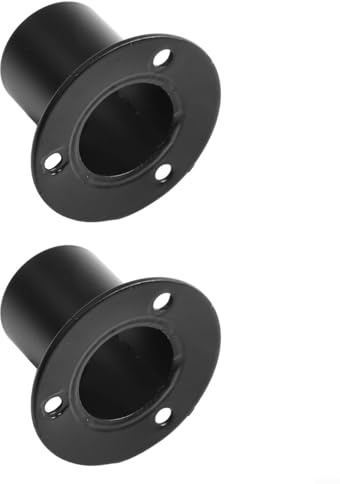 Yhenlovtt 2 Stück modifizierbare Hängestange Edelstahl Kleiderschrank Flansch Endbuchse Geeignet für Kleidung 1932 mm Durchmesser Badezimmer Schlafzimmer Küche Schienenunterstützung (25 mm)