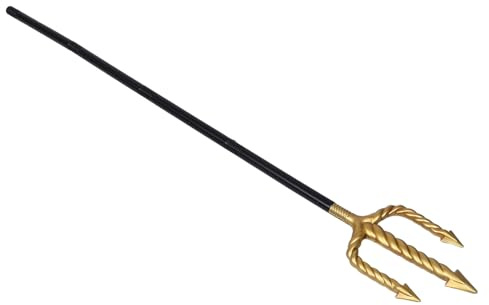Toyvian Forcone Halloween in Plastica Leggera per Costume Re Accessorio Cosplay Demone per Feste e Performance Teatrali Prop Forcone Nero Sezioni