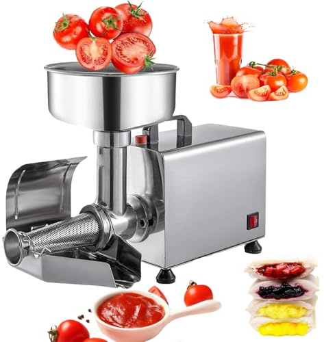 Presse-tomates et extracteur de jus électrique en acier inoxydable, appareil à sauces et moulin efficace pour sauces et jus maison