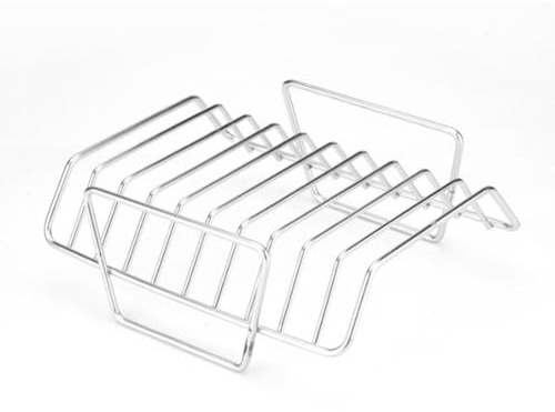 Opatiny Grille à côtes de barbecue en acier inoxydable et côtelettes d'agneau portable, design épais pour la cuisson et le nettoyage, argent ou or
