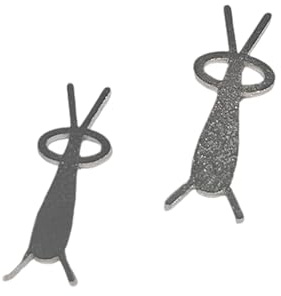 Lot de 2 guides en métal en forme de lapin pour ours et chats - Outil professionnel pour ongles en gel - Décoration d'ongles en forme de lapins
