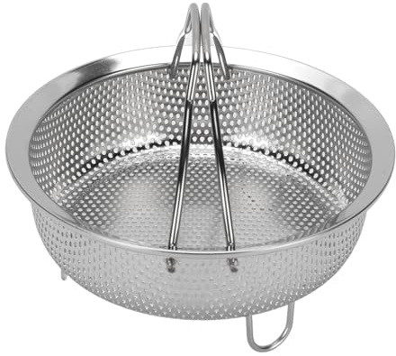 Fafeicy Panier à Vapeur en Acier Inoxydable pour Casseroles, Poignée Pliable, Insert de Cuiseur Vapeur perforé avec Pieds Surélevés pour une Cuisson Uniforme, Passoire Multifonctionnelle Lavable au
