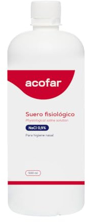 Acofarma - Suero Fisiológico 500 ml, Solución Salina Para Higiene Nasal, Limpieza Ocular Y Cuidado Externo Diario En Formato Familiar