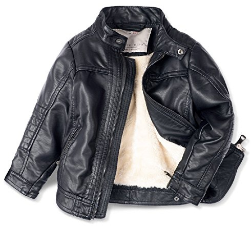 LJYH Boys leather jacket new spring children's collar motorcycle Faux leather zipper coat 4/5 yrs