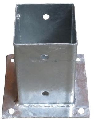 Aufschraubhülse 71x71 mm aus Stahl feuerverzinkt für Pfosten 70x70 mm