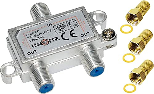Sat-Fox 2-Fach Verteiler/Splitter Sat Kabel TV Breitbandig HDTV analog digital tauglich