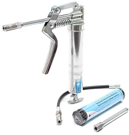 Wiltec Mini-Fettpresse 90ml inkl. 3 Mundstücke für präzise Dosierung, mit 137,9bar Arbeitsdruck