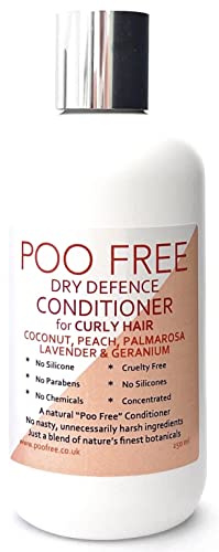 99% Natural ACONDICIONADOR-CABELLO SECO RIZADO - COCO, MELOCOTÓN, PALMAROSA, LAVANDA Y GERANIO - 250ml de POO FREE. Sin Sulfatos, Sin Parabenos, Sin Silicona. Concentrado. pH 5.5 para Pieles Sensibles