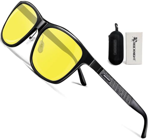 ROCKNIGHT HD Polarisierte Sonnenbrille Herren Damen UV400-Schutz Metallrahmen Al-Mg Leichte Outdoor-Sonnenbrille