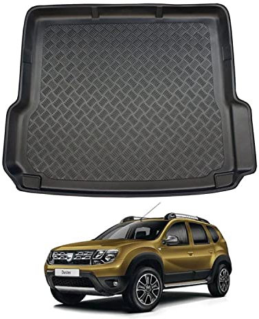 NOMAD Dacia Duster (2010-2018) Boot Liner [4-Wheel Drive Models] Tailored Fit Car Floor Mat Protector Non Slip Waterproof Raised Edges Compatible Custom Fit Accessory Black Dog & Pet Friendly