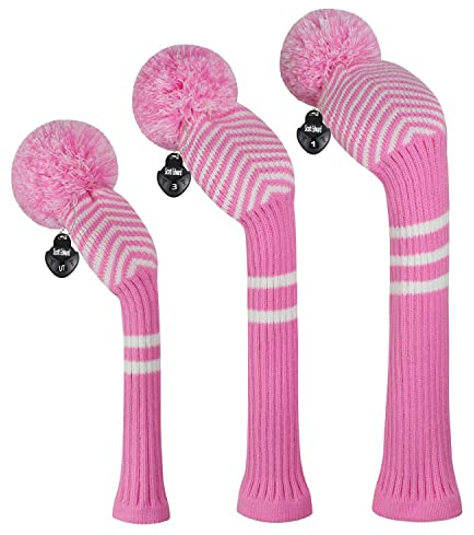 Scott Edward Lot de 3 Couvre-Clubs de Golf pour Well Driver (460 CC), Bois de Parcours et Hybride (UT), Changement Parfait pour Sac de Golf