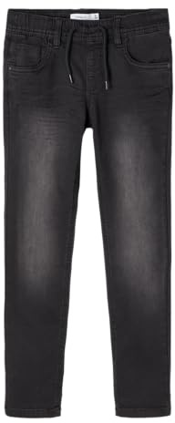 NAME IT Jungen Nkmrobin Dnmthayers 7452 Swe Pant Noos Trainingshose, Black Denim, 128 EU