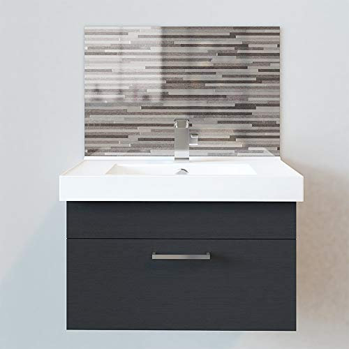 Bathroom Acrylic Splashbacks - Sink Splashbacks - by Premier Range - Grey Stripe in 60cm Wide x 35cm High with Glue