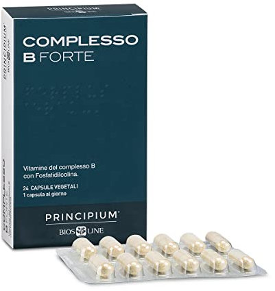 BIOS LINE Principium Complesso B Forte, Integratore composto dalle vitamine del gruppo b, Integratore compresse per il funzionamento del sistema nervoso (24 capsule vegetali)