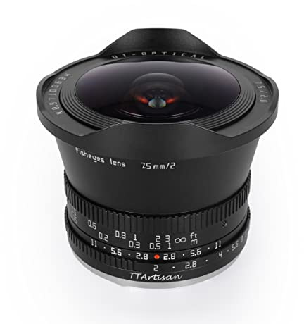 TTArtisan 7.5mm F2.0 APS-C Large Aperture Cameras Lens Fisheye Lens Compatible with Sony E Mount Camera A5000, A5100, A6000,A6100, A6300,A6400, A6500, A6600, NEX-3,NEX-3N, NEX-3R