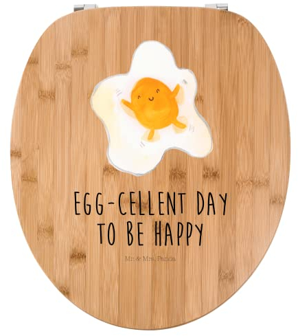 Mr. & Mrs. Panda Motiv WC Sitz Spiegelei Ei - Geschenk, WC-Sitz, Gute Laune, Toilettendeckel, Tiermotive, Klobrille, lustige Sprüche, Tiere, Liebe,