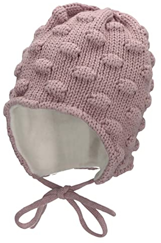 Sterntaler Baby Mädchen Strickmütze GOTS - Mütze aus Baumwolle Mit Bindeband, Flieder, 43