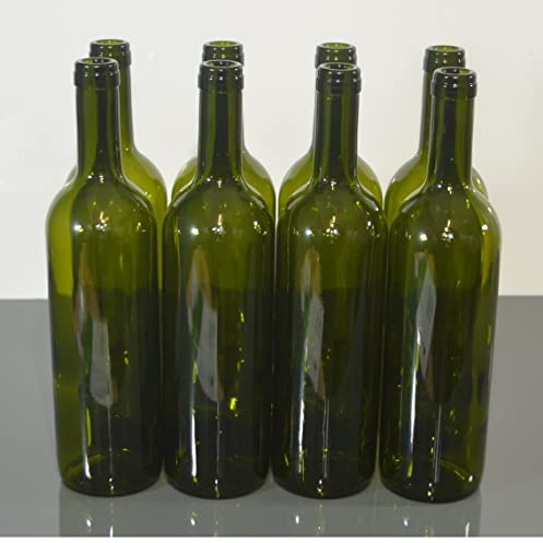 15 Stk. Weinflasche 750 ml Olivgrün Glasflasche Leere Flasche Likör ohne Korken Wein