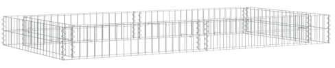 homiuse Lit SuréLevé à Gabion 200x100x20 CM Jardin Exterieur Mur en Gabion JardinièRe Claustra Exterieur Decoration Jardin pour Les Zones Commerciales Et RéSidentielles Pratique Et Beau Argenté