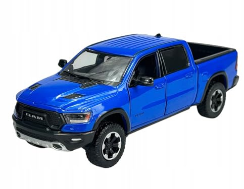 2019 RAM Rebel 1500 Crew Cab Pickup Truck Blue Metallic American Classics Series 1/24-1/27 Diecast Model Car by Motormax 79358