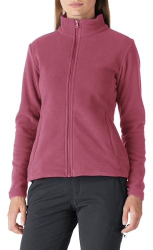Outdoor Ventures Womens Fleece Jackets Ladies 220G Lightweight Warm Coat | Polyester, 4 Large Pockets, Full Zip, Breathable, Soft, Microfleece Outerwear, for Running Hiking Travelling
