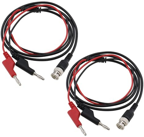 VGOL 2 Connettori BNC Da Q9 A Doppia Spina A Banana Cavo Coassiale Lunghezza Totale 131,5 Cm Lunghezza Cavo 36 Cm Per Oscilloscopi Generatori Di Segnale Cavo Di Misurazione Oscilloscopio