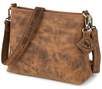 Berliner Bags Umhängetasche Groß aus Leder Marbella Vintage - Braun