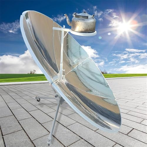Cuisinières solaires de 156 cm de diamètre, four solaire, cuisinière solaire parabolique,concentrateur solaire DIY pour le chauffage, température focale 800-1000 °C/1472-1832 °F