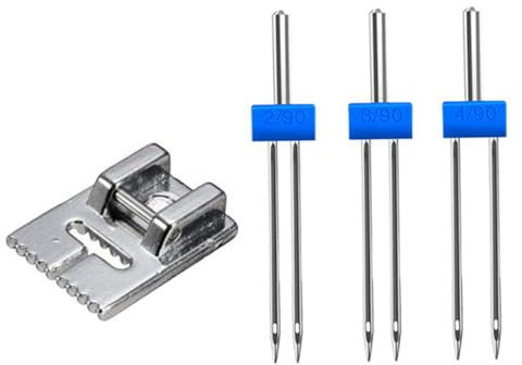 NUOBESTY 3piezas Agujas Dobles Para Máquina De Coser Prensatelas Accesorios Multifuncionales Para Coser Decorativo Hogar