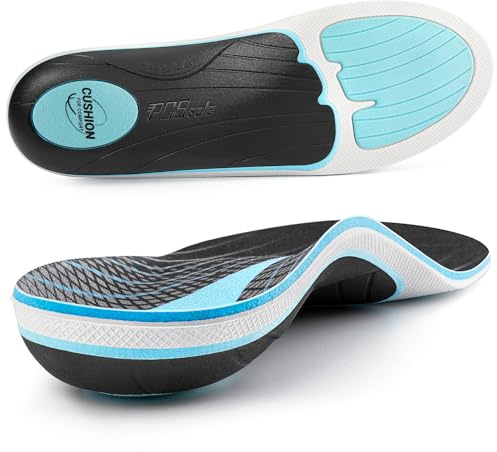 PCSsole Semelles Orthopédiques pour Fasciite Plantaire, Pieds Plats Femmes,Douleur au Pied, Semelle Soutien Voûte, Épine Calcanéenne, Semelles Confort pour Hommes et Femmes.Noir(28cm)