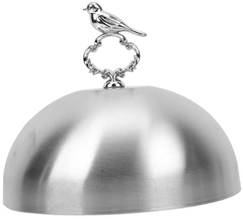 SHOWERORO Stainless Steel Steak Lid Teppanyaki Lid Round Shaped Dome Cover for Kitchen Use Food Serving Cover Grease Guard Shield