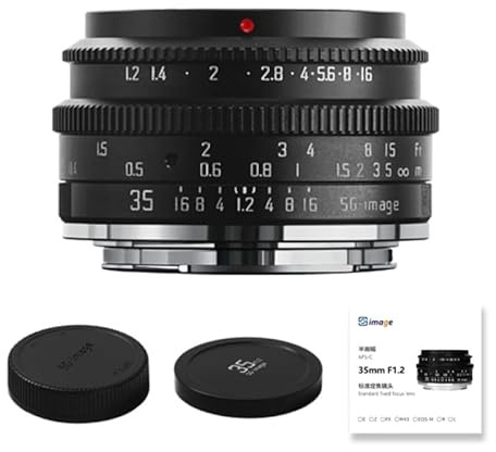 SGimage 35 mm F1.2 Obiettivo APS-C MF con ampio diaframma per fotocamere EOS EF-M-Mount; leggero, 200 g, ideale per ritratti e fotografie notturne