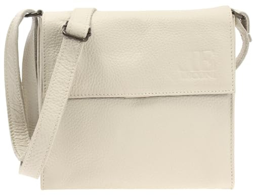 LECONI kleine Umhängetasche Damentasche Ledertasche Abendtasche Schultertasche Festivaltasche Leder 20x20x6cm beige LE3082-sof
