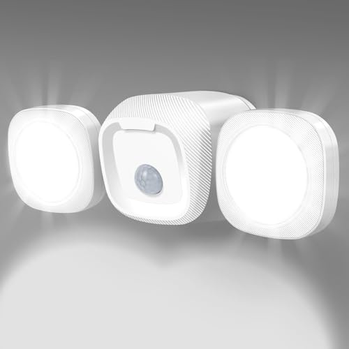 Toowell Eclairage Exterieur Avec detecteur Lampe Exterieur detecteur de Mouvement Lumiere LED Sans Fil Eclairage Garage,Blanc