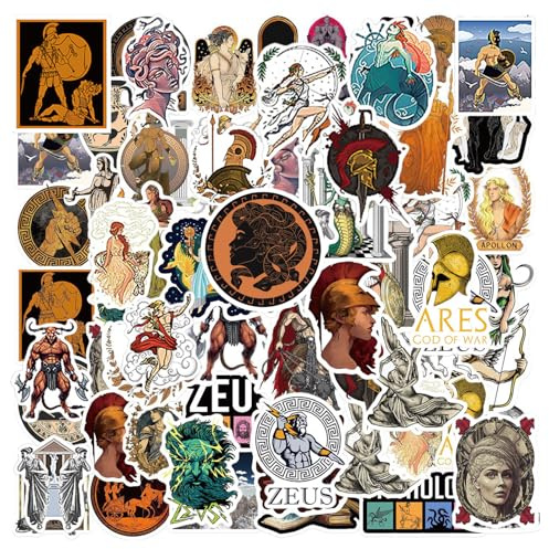YSJCHEBS 100 Adesivi Mitologici, Decorazione di Adesivi retrò dei Cartoni Animati, Adesivi Decorativi per Notebook Fai da Te, Adesivi per Album di Ritagli, Adesivi Regalo di Mitologia Greca