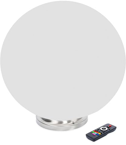 Esotec Solar Leuchtkugel Solarkugel Garten Liana 50 Edelstahlsockel 102661 | Ø50cm, Fernbedienung, 10 Lichtfarben, 3000/4000/6500K, Timer 3/5/8/10 Std, Akku wechselbar, 1,8Wp, 100lm, Edelsockel