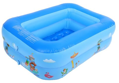 TOYANDONA 1pezzi Piscina Gonfiabile per Ragazzo Ragazza Ragazza Piscina da Pesca e Sabbia Materasso ad Acqua Pieghevole per Casa e Esterno Realizzato in Pvc Sicuro Blu Doppio Strato