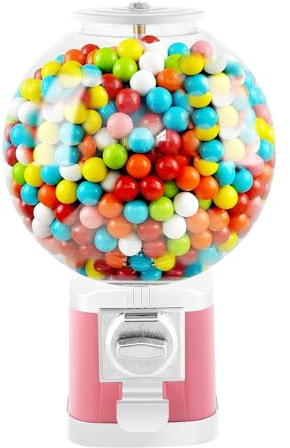 KAHYKLQI Vending Machine Twister Ball Dispenser,1 Dollar Coin Operated Toy Capsule Dispenser,500 Balls Capacity Candy Gumball Vending Machine for Retail,Amusement Parks,Pink