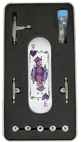 LEEFAI Pro Fingerboard Set completo per skateboard, 29 x 96 mm, con tavola in legno d'acero, 4.0 Pro Trucks Kingpins, ruote con cuscinetti in uretano op3ra v3 Hearts of Jack