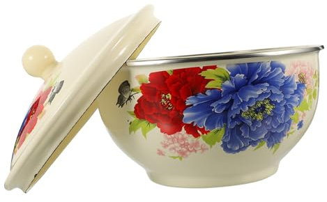KICHOUSE Ensaladera De Enamel Yuanbao Para Arroz y Ensaladas Cuenco De Comida Para Doméstico Diseño Vintage Para Restaurantes y