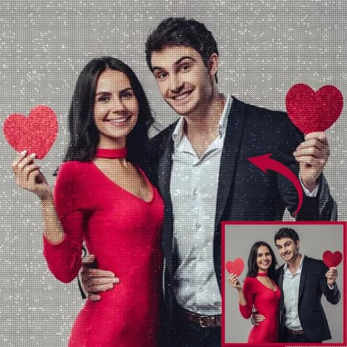 HOBULL Diamond Painting Bild Eigenes Foto, 5D Diamant Painting Bilder Erwachsene, Custom DIY Kreative Geschenk, Personalisiert Benutzerdefinierte Design Set für Erwachsene Home Decor, 30x40cm