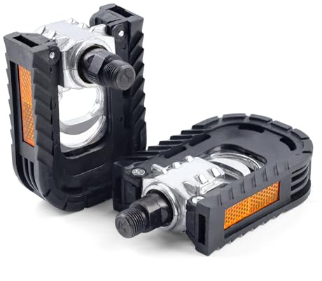 QUTHZZHY Klapppedale Fahrrad 9/16, Fahrradpedale mit Reflektoren, Fahrradpedal Anti-Rutsch Anti-Rost, Aluminiumlegierung Fahrradpedale, Klapppedale Fahrrad für Pedelec MTB Klapprad Rennrad