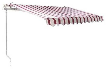 Tenda da sole a barra quadra 250x200 cm avvolgibile rigato bordeaux