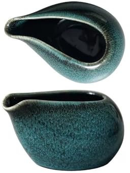 Salsiera Versatile salsiera e contenitore for salse, elegante design con glassa for uso domestico e nei ristoranti - Estrazione di sughi, salse, latte e caffè per salse, condimenti e panna(Green)