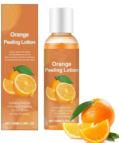 Orange Peel Exfoliating Oil,Exfoliating Body Scrub,Organic Essential Oil for Skin Renewal, Exfoliate Dead&Rough Skin,Orange Face and Body Peeling Gel,Deep Nourishing & Hydrating, Blackhead Removal