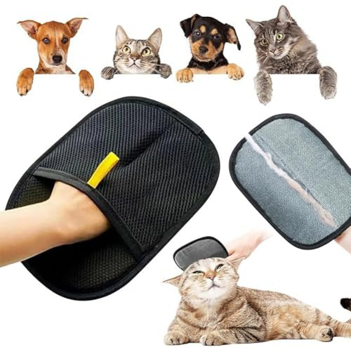 Handschuhe zur Entfernung statischer Tierhaare, wiederverwendbarer Handschuh zur Tierhaarentfernung, Handschuh zur Tierhaarentfernung for die Katzen- und Hundepflege, vielseitige Fellpflegehandschuhe