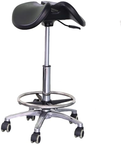 SFKLYU Tabouret Selle Ergonomique, Siège Hydraulique Réglable, Pivotant à 360° pour Bar, Salon, Spa, Tatouage, Maquillage, Coiffure,A2,52~66CM