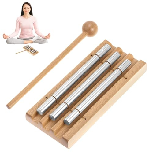JNEYVIC Energy Klangstab Chime Glockenspiel 3 Ton Laut Klangstab mit Holzschlägel Klangstäbe Lehrer Percussion Energy Chime Schule Instrumente Klangstäbe für Yoga Heilung Klassenzimmer Meditation